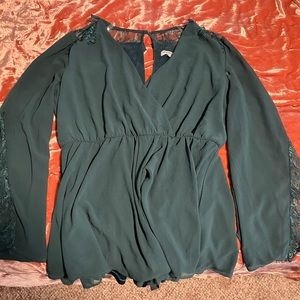 Fashion Nova Green Lace Romper